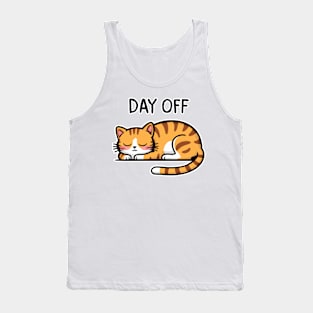 Day Off - Lazy Sleeping Cat kawaii style Tank Top